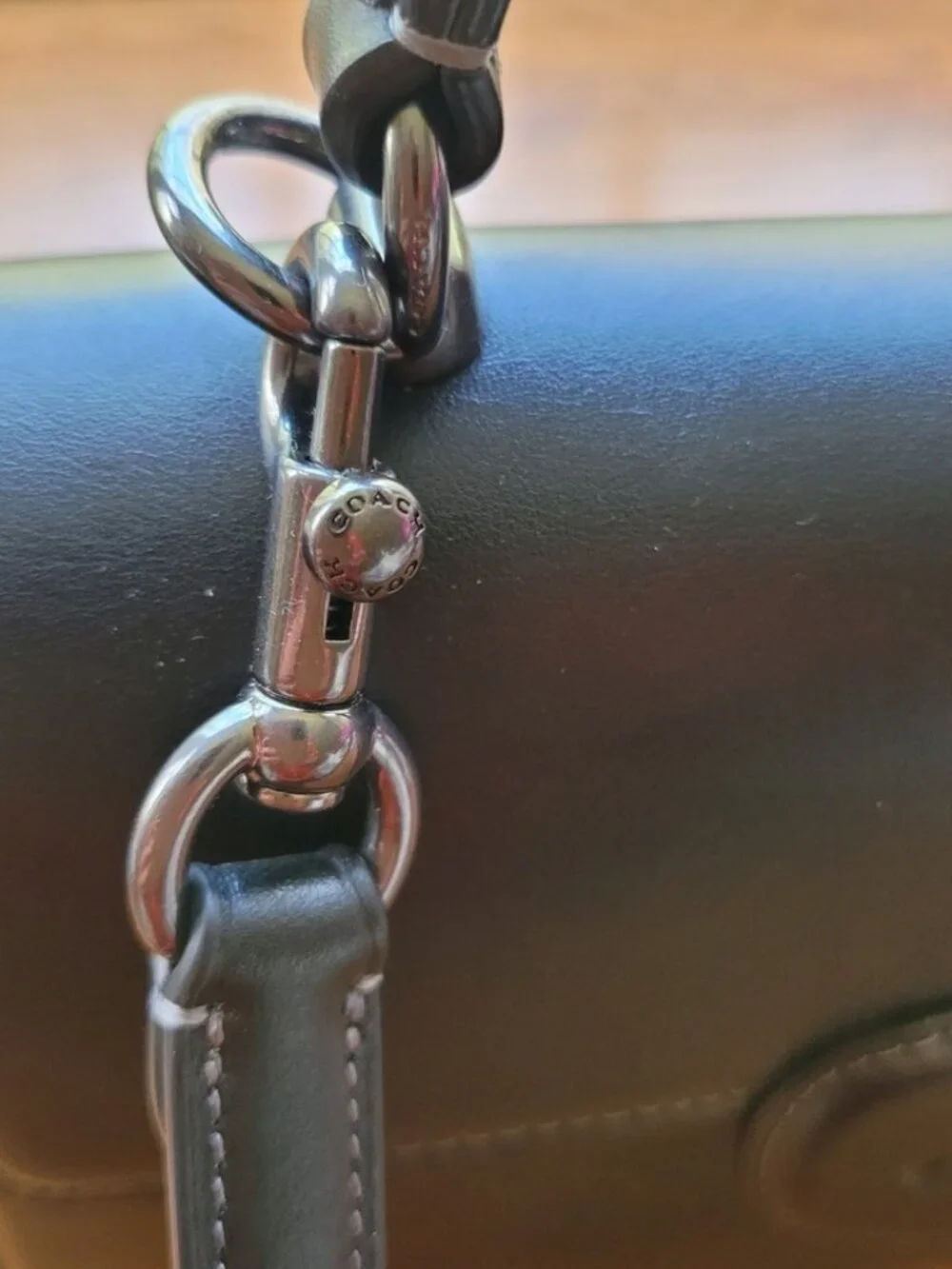 COACH ELIZA TOP HANDLE CROSSBODY BAG BLACK LEATHER EUC NEVER USED - Picture 6 of 14